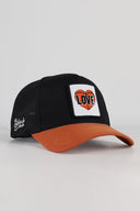 basketbol logolu kiremit-siyah trucker sapka