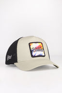 be positive logolu bej-siyah trucker sapka