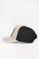 be positive logolu bej-siyah trucker sapka