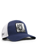 bengal kaplan logolu cordura lacivert-beyaz trucker sapka