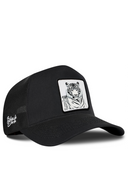 Black Trucker Hat with Bengal Tiger Patch - BlackBork