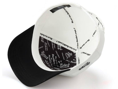 Gorra de béisbol BlackBork blanca/negra y parche V1 número 6