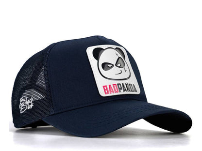Gorra de camionero azul marino BlackBork y parche V1 Bad Panda