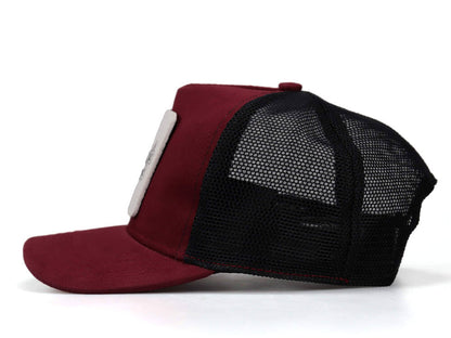 BlackBork Burgundy/Black Trucker Hat & V1 Boxing Gloves Patch