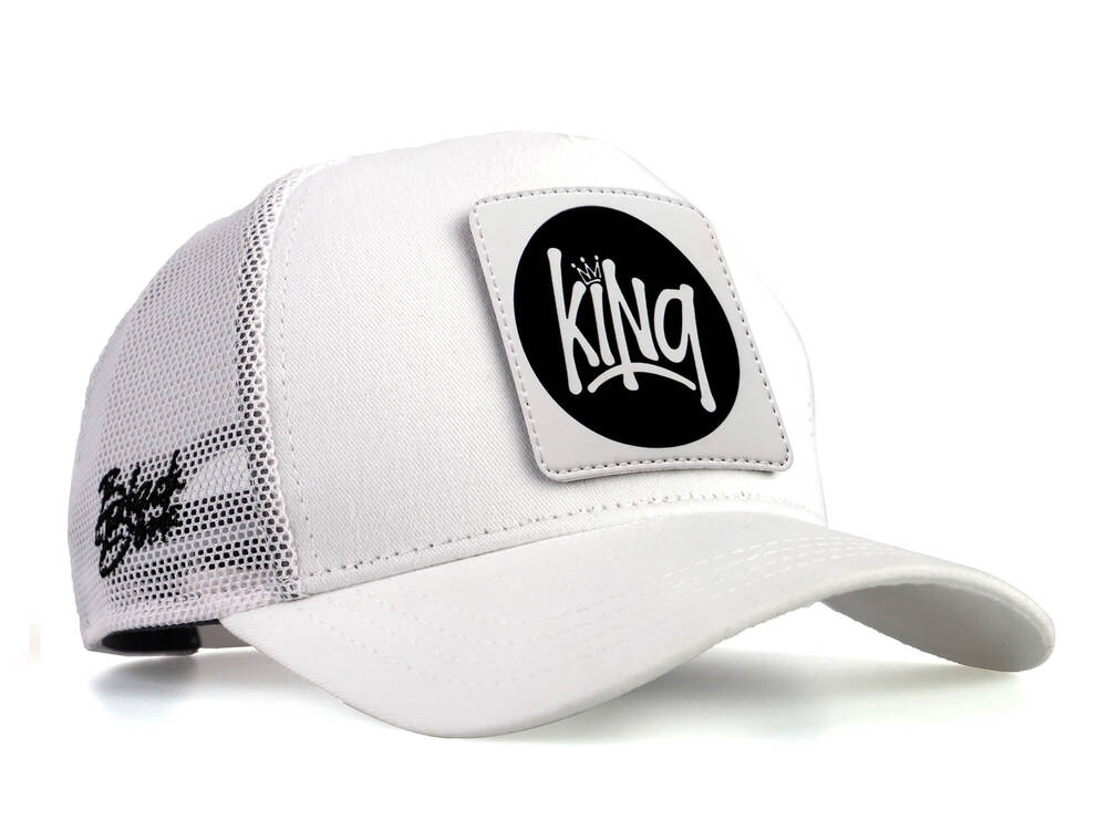 BlackBork White Trucker Hat & V1 King Patch