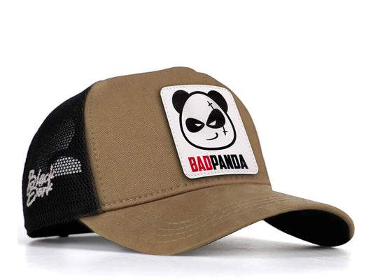BlackBork Mink/Black Trucker Hat & V1 Panda Patch