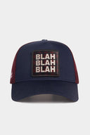 blah blah blah logolu lacivert-bordo trucker sapka