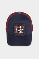 blah blah blah logolu lacivert-bordo trucker sapka