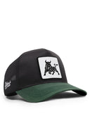 boga logolu cordura petrol yesili-siyah trucker sapka