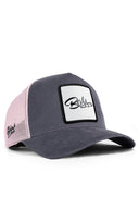 boss logolu antrasit-pembe trucker sapka