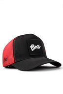 boss logolu cordura siyah-krmz trucker sapka