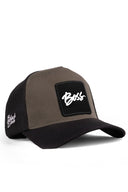 boss logolu siyah-haki trucker sapka