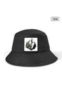 kurt logolu bucket siyah sapka