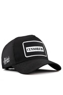 censored logolu siyah trucker sapka