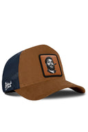 Camel & Navy Trucker Hat with Che Guevara Patch - BlackBork