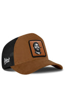 Camel & Black Trucker Hat with Che Guevara Patch - BlackBork