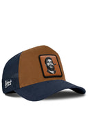Navy & Camel Trucker Hat with Che Guevara Patch - BlackBork