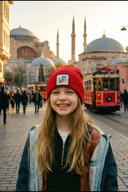 cizgi film logolu krmz cocuk bere
