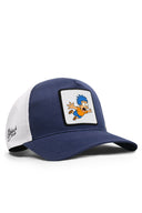 cizgifilm logolu cordura lacivert-beyaz trucker sapka