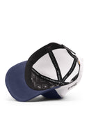 cizgifilm logolu cordura lacivert-beyaz trucker sapka