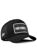 Cordura Black Baseball Cap with I Hate People Patch