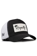 cordura royalty logolu siyah-beyaz trucker sapka