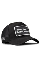 Cordura Black Trucker Hat with Who Are Those People Patch