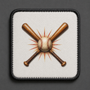 Crossed Bats patch for BlackBork caps