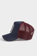 different wrong logolu lacivert-bordo trucker sapka