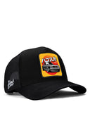 dm logolu siyah trucker sapka