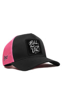 don't kill my vibe logolu cordura siyah-pembe trucker sapka