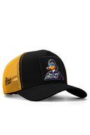 duckside logolu siyah-sar trucker sapka