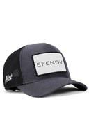 efendy logolu antrasit-siyah trucker sapka