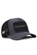 efendy logolu antrasit-siyah trucker sapka