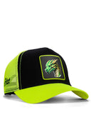 Neon & Black Trucker Hat with Dragon Patch