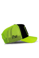 Neon & Black Trucker Hat with Dragon Patch