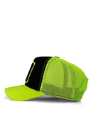 Neon & Black Trucker Hat with Dragon Patch
