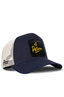 Navy & Beige Trucker Hat with El Patron Patch - BlackBork