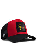 el patron logolu siyah-krmz trucker sapka