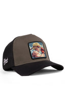 fighter logolu siyah-haki trucker sapka