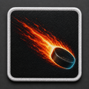 Flaming Puck patch for BlackBork caps