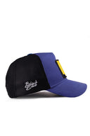 futbol sar lacivert logolu siyah-mavi trucker sapka