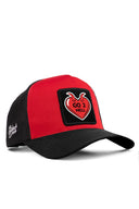 go 2 hell logolu krmz-siyah trucker sapka