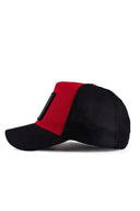 go hell logolu siyah-krmz trucker sapka