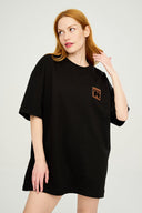 gtr logolu oversize m-l b-shirt siyah
