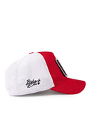 gym mode on logolu krmz-beyaz trucker sapka