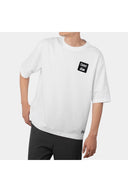 gym mode on logolu oversize m-l b-shirt beyaz