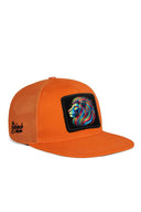 hip hop kids aslan logolu turuncu cocuk trucker sapka
