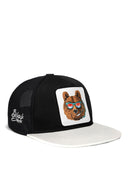 hip hop kids ay logolu beyaz-siyah cocuk trucker sapka