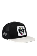 hip hop kids ay logolu beyaz-siyah cocuk trucker sapka